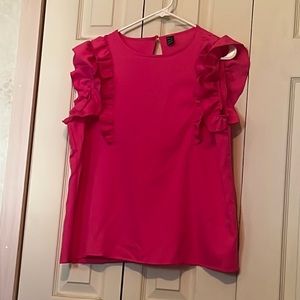 Shein hot pink ruffle blouse